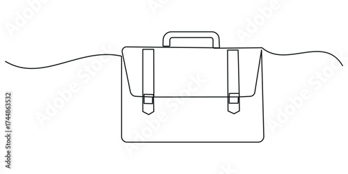 Briefcase continuous one line drawing of business concept outline vector illustration