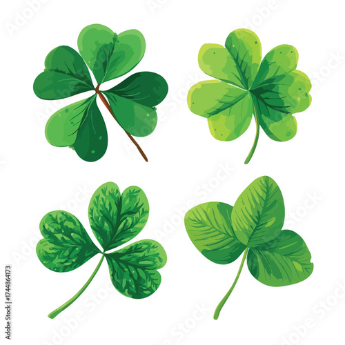 Four leaf clover illustration on white background