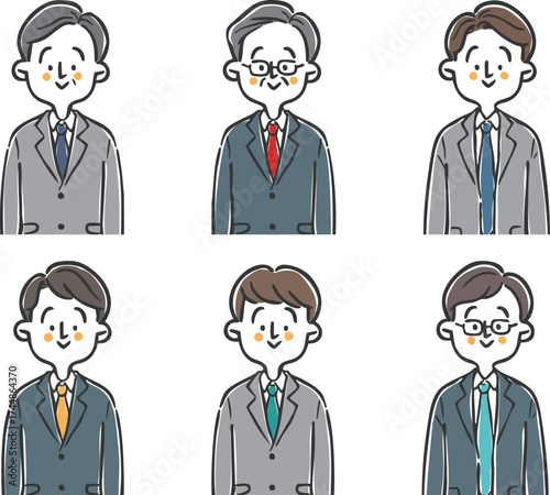 男性会社員　上半身　ベクター
