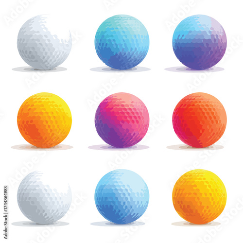 Clean golf ball illustration on white background