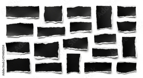 Jagged rectangle. Set of Paper torn, jagged edge rectangle shape. Rectangle torn paper shape. Headline, calligraphy border, isolated grunge header background. Rough edge rectangle frame. Vector