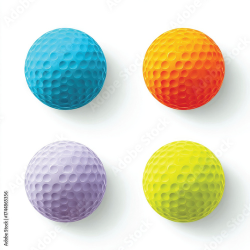 Golf ball illustration on white background