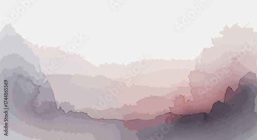 Dreamy fall watercolor background with a wide open space, featuring tranquil artistic gradients for a serene and versatile graphic design element