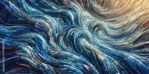 This image shows an abstract glass shards design in a wave pattern. The image is used as a background.