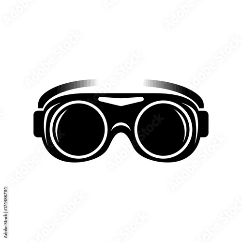 Black silhouette of protective goggles or safety glasses.