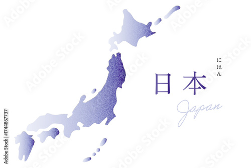 日本地図 Japan map 粒状グラデーション テクスチャ