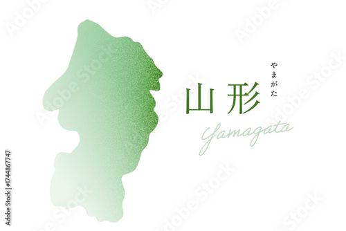 山形県 地図 Yamagata map ノイズグラデーション テクスチャ