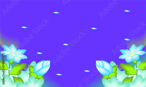 Abstract art background foliage luxury minimal background with flower line illustration art