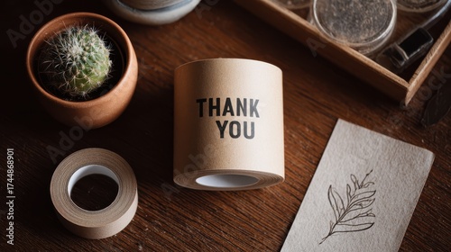 Creative thank you gift ideas home office photo cozy environment close-up gratitude concept