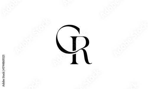 CR initial letters, monogram logo