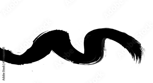 Vector style black ink brush stroke on white abstract background