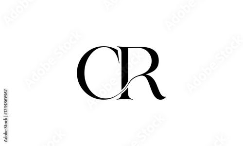 CR initial letters, monogram logo