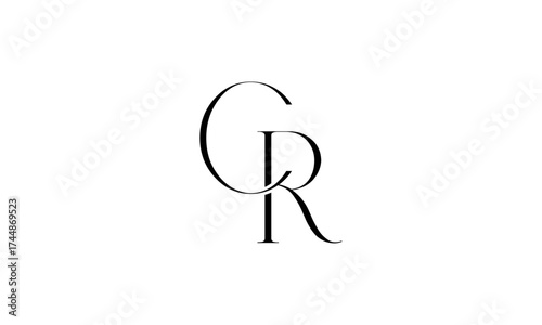 CR initial letters, monogram logo