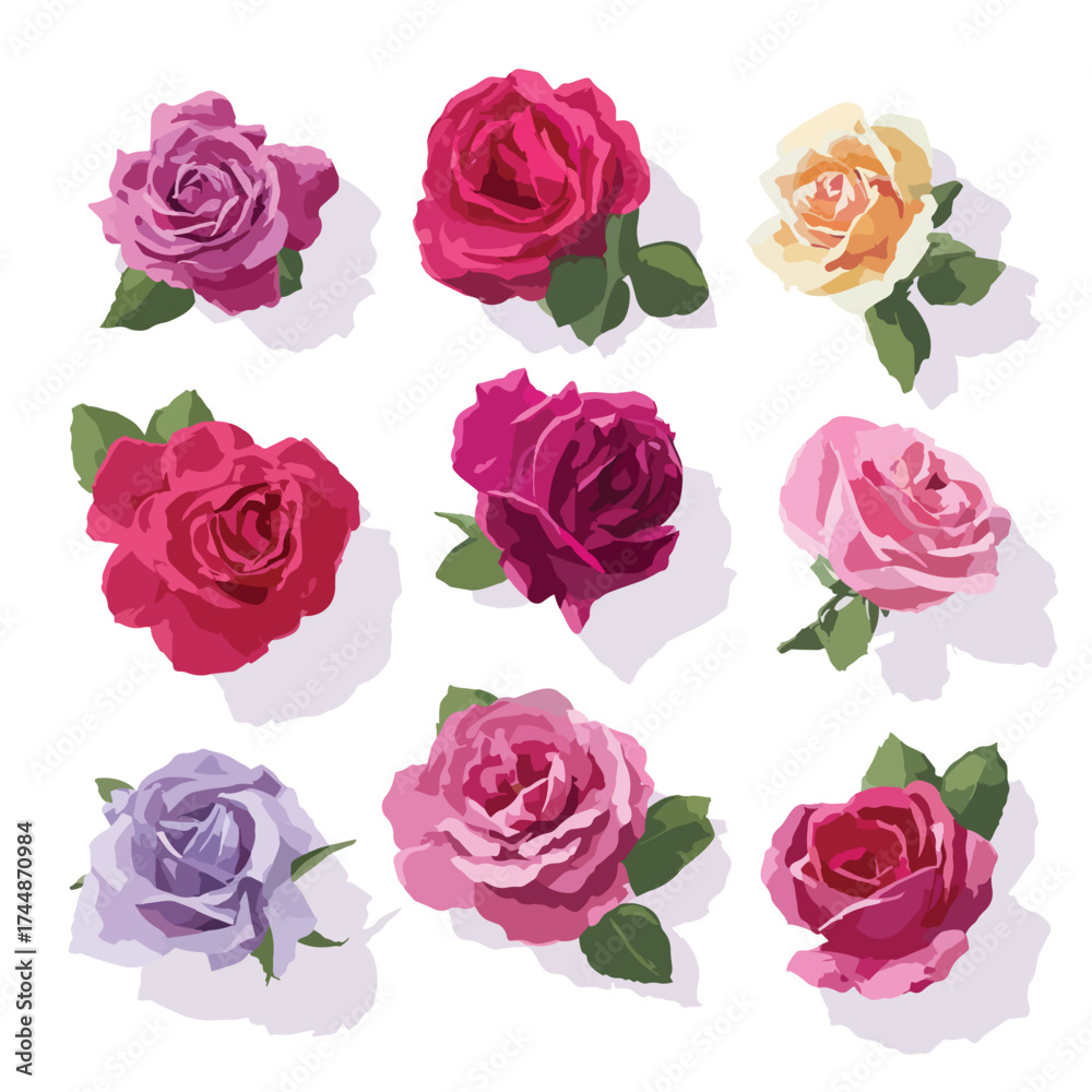 Naklejka premium Elegant rose illustration on a clean white background