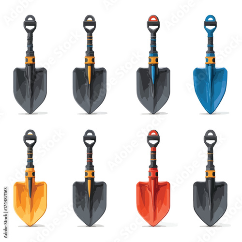 Sharp shooter shovel illustration isolated on white