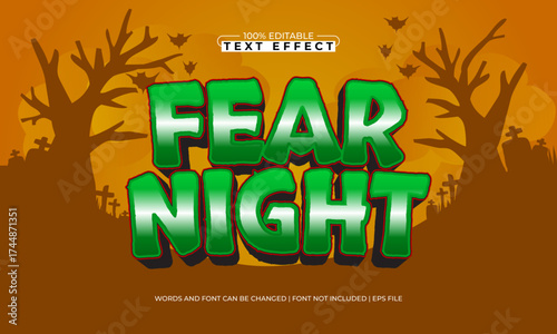 fear night editable text effect