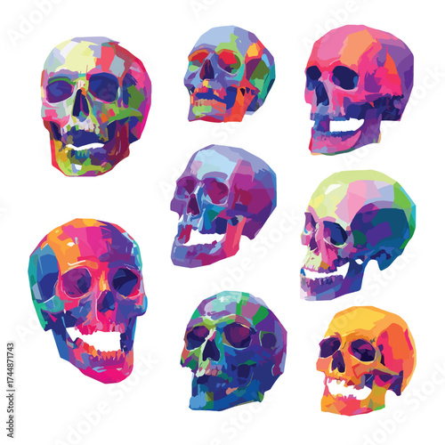 Isolated skull illustration on white background
