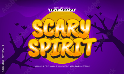 scary spirit editable text effect