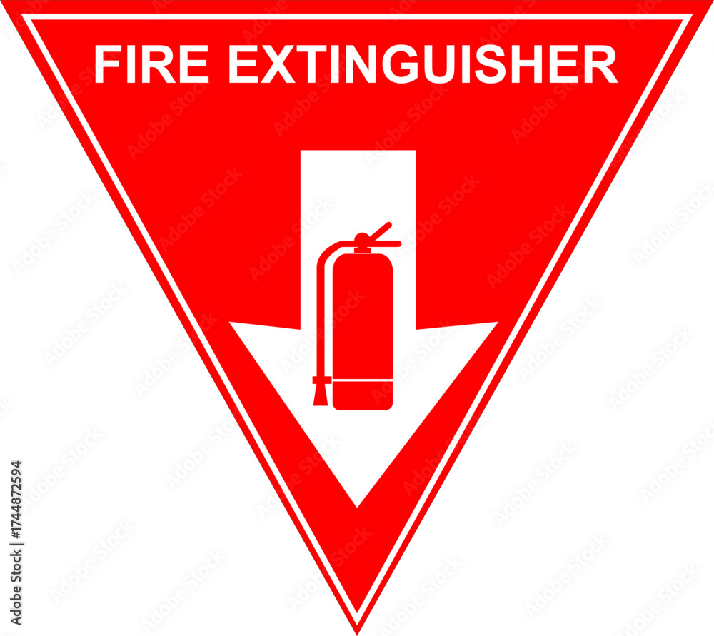 Obraz premium Fire Extinguisher Sign Sticker