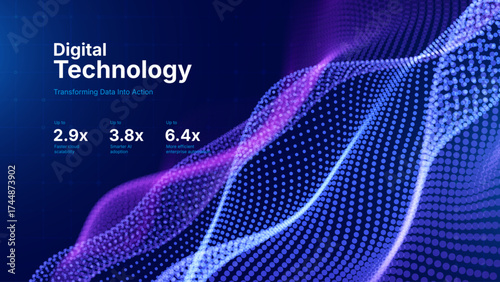 Cyber Big Data Flow Particles Bokeh. Digital Neural Network. Concept of AI Artificial Intelligence Technology Machine Deep Learning. Digital Communication. Science Technology Presentation Vector.