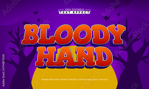 bloody hand editable text effect