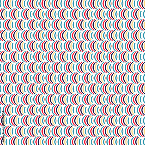 Abstract geometric semi-circles repeating seamless composition