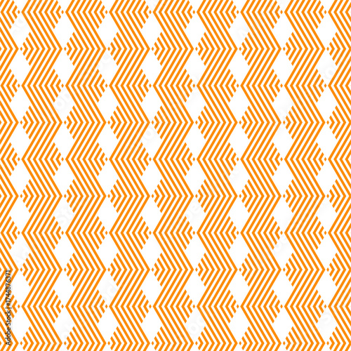 Geometric Chevron Zigzag Repeat Orange and White Decorative Motif