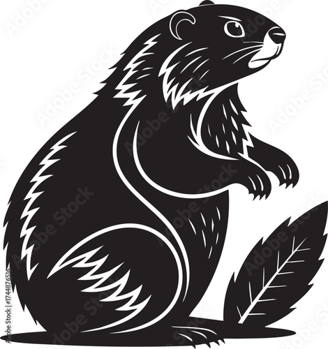 Black and tribal vector illustration of a lion silhouette or head for an animal logo or tattoo design