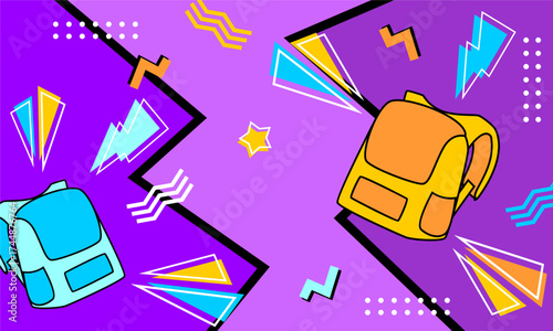  Geometric  abstract pop art background in flat designstract art background design