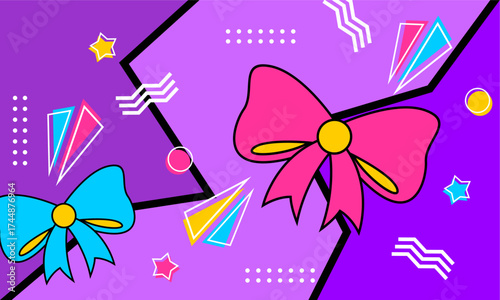  Geometric  abstract pop art background in flat designstract art background design