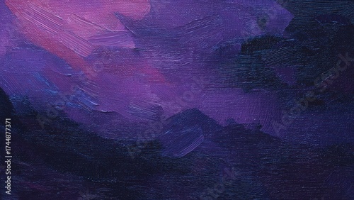 紫の抽象油絵テクスチャ深みのあるアート背景素材