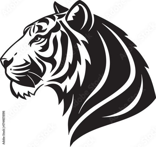 Lion and horse head tattoo vector illustration
