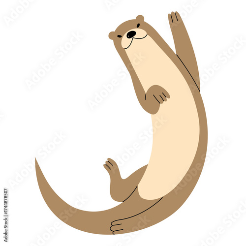 Otter Single 1 cute, PNG illustration.