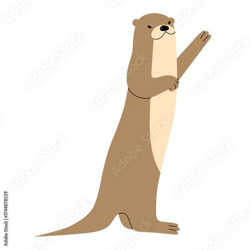 Otter Single 4 cute, PNG illustration.