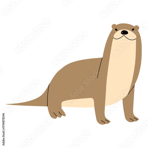 Otter Single 5 cute, PNG illustration.