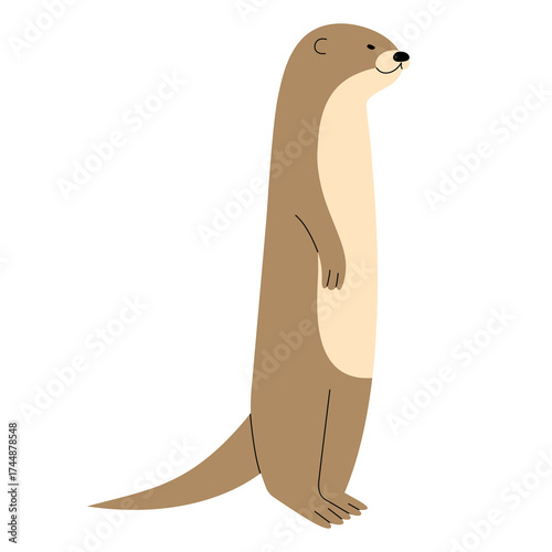 Otter Single 7 cute, PNG illustration.