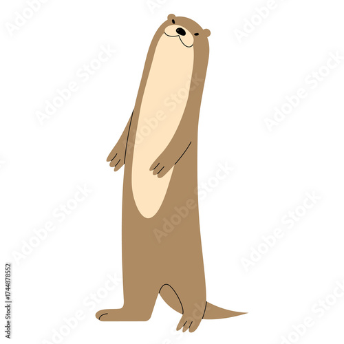 Otter Single 6 cute, PNG illustration.