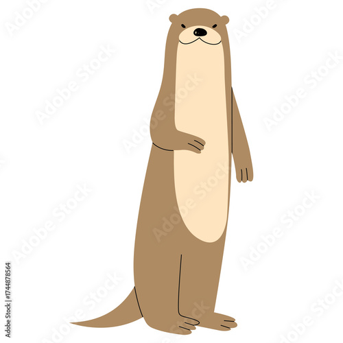 Otter Single 8 cute, PNG illustration.