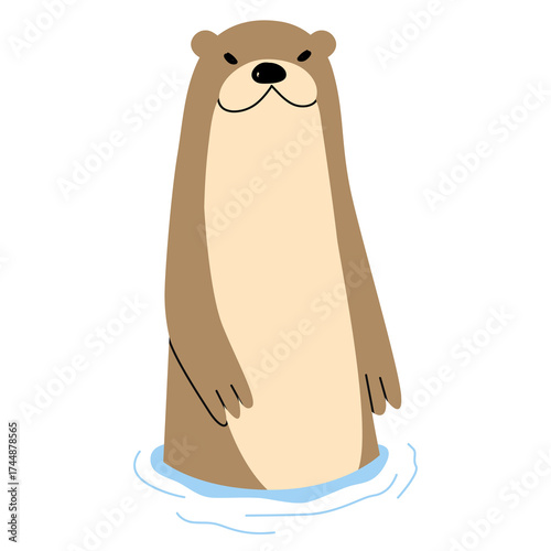 Otter Single 10 cute, PNG illustration.