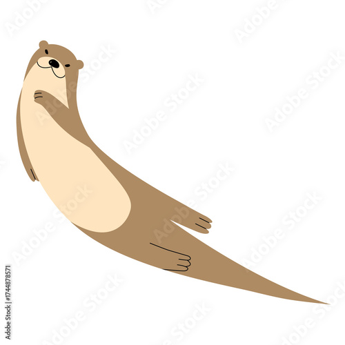 Otter Single 9 cute, PNG illustration.