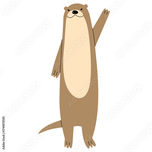 Otter Single 11 cute, PNG illustration.