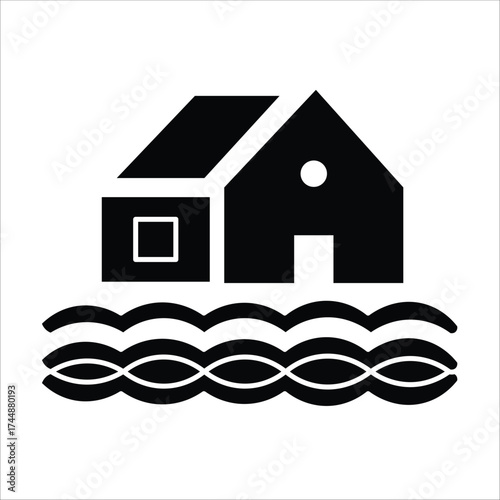 flooding icons. simple solid vector