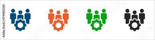 Team development icon. Solid vector icon.