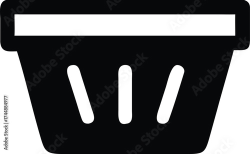 Basket, black and white, minimalist, simple, clean, modern, 3d rendering, product photography
