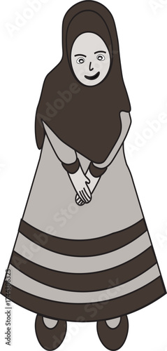 Cute Collection of Diverse Hijabi Muslimah Girl Cartoon Characters