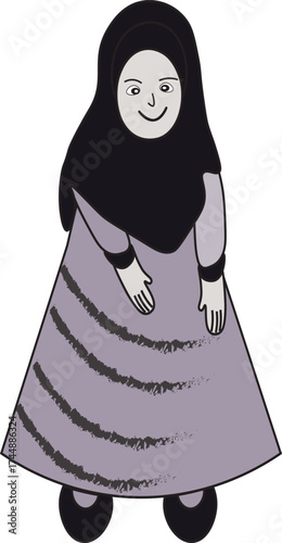 Cute Collection of Diverse Hijabi Muslimah Girl Cartoon Characters