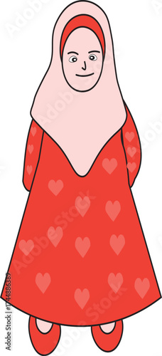 Cute Collection of Diverse Hijabi Muslimah Girl Cartoon Characters