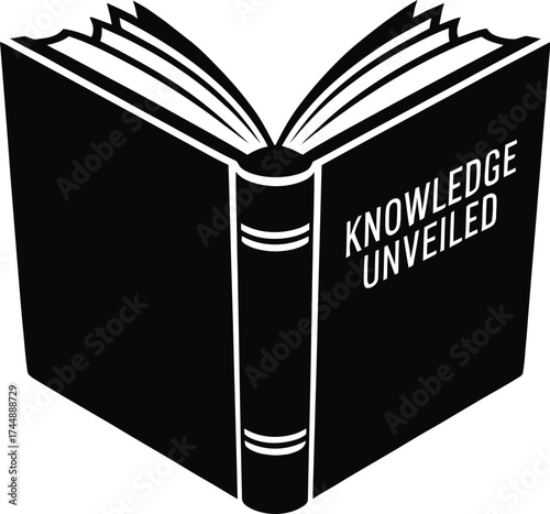Open book silhouette knowledge unveiled