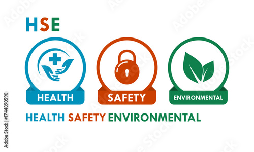 HSE-Health Safety Environmental design logo template illustration