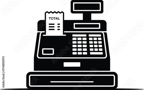 Vintage cash register silhouette